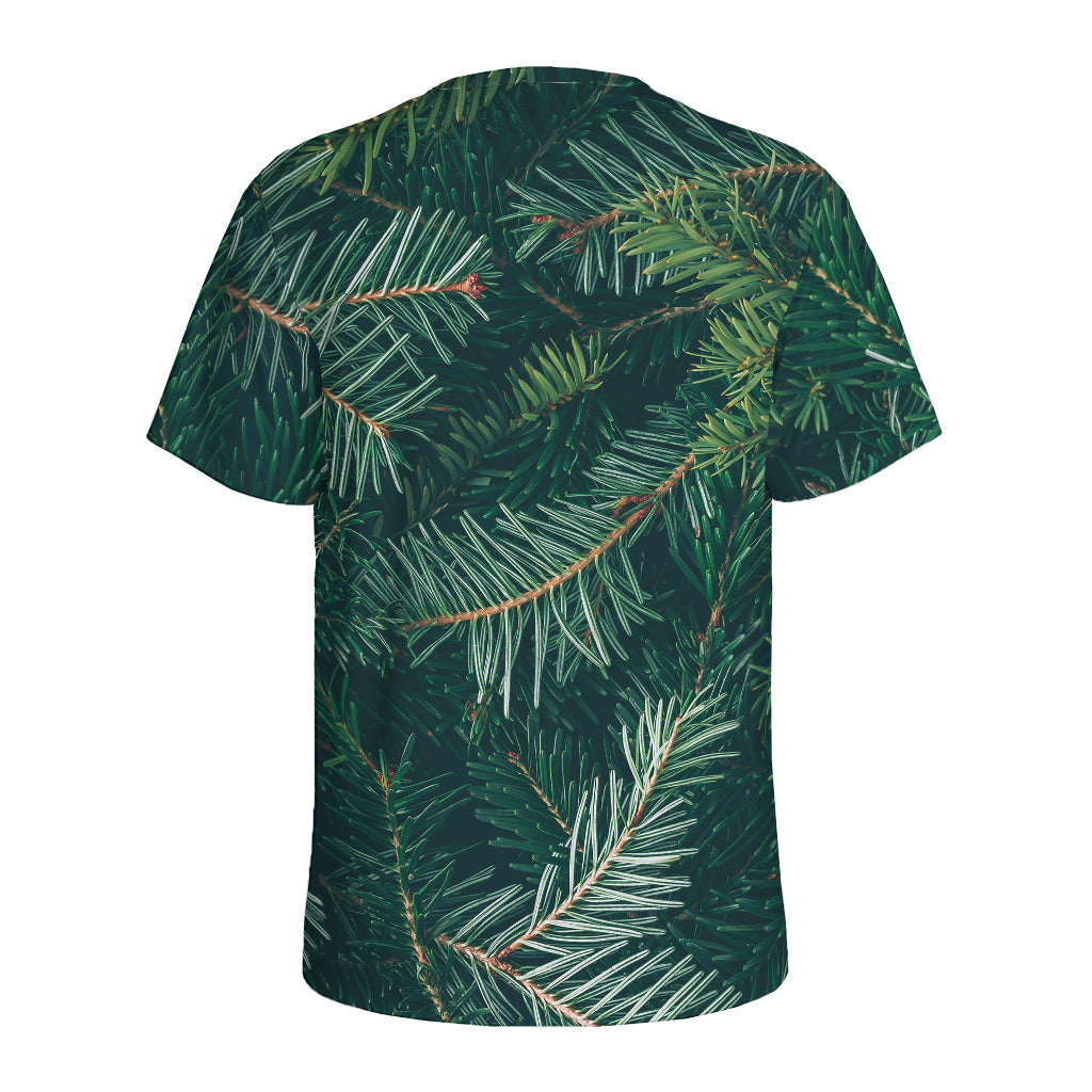 Christmas Tree Print Men's Sports T-Shirt