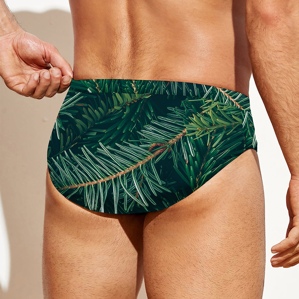 Christmas Tree Print Men's Swim Briefs