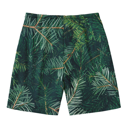 Christmas Tree Print Men's Swim Trunks