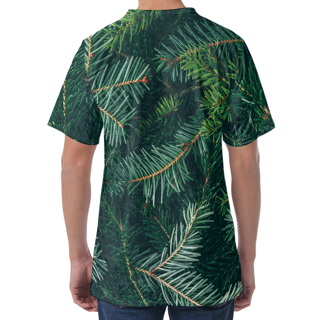 Christmas Tree Print Men's Velvet T-Shirt