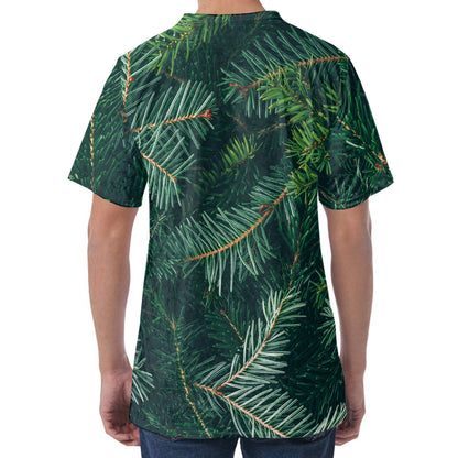 Christmas Tree Print Men's Velvet T-Shirt