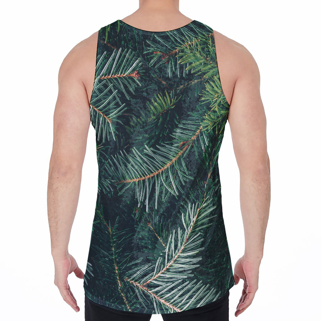 Christmas Tree Print Men's Velvet Tank Top