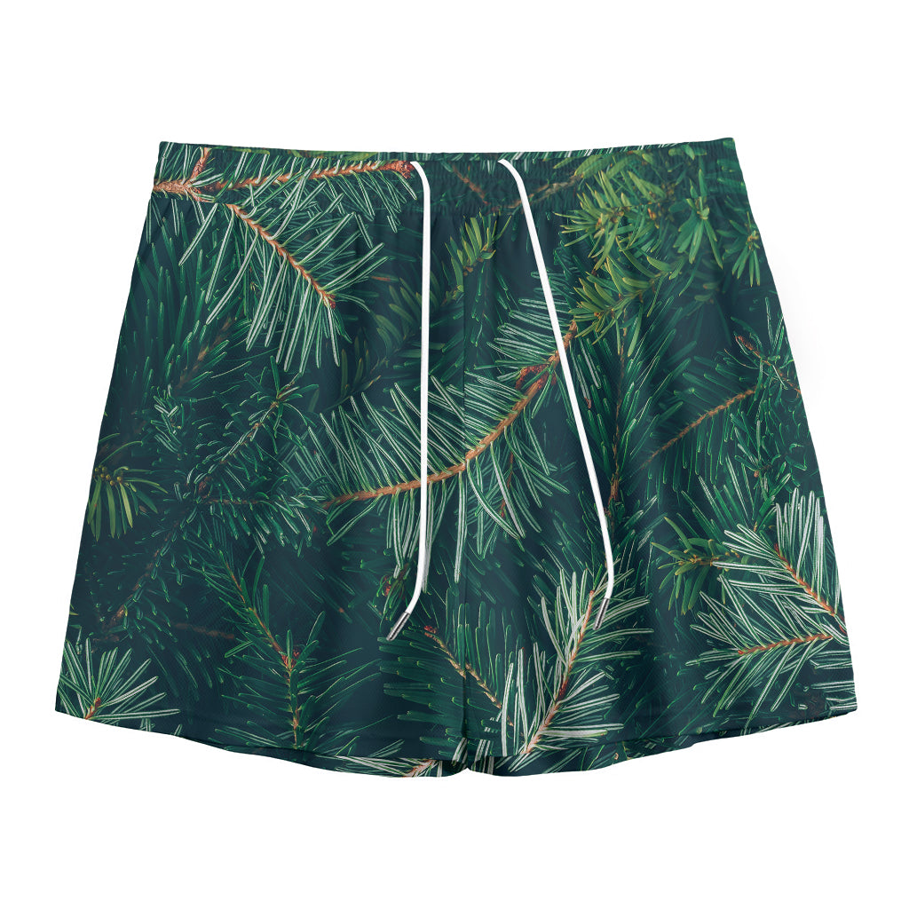 Christmas Tree Print Mesh Shorts