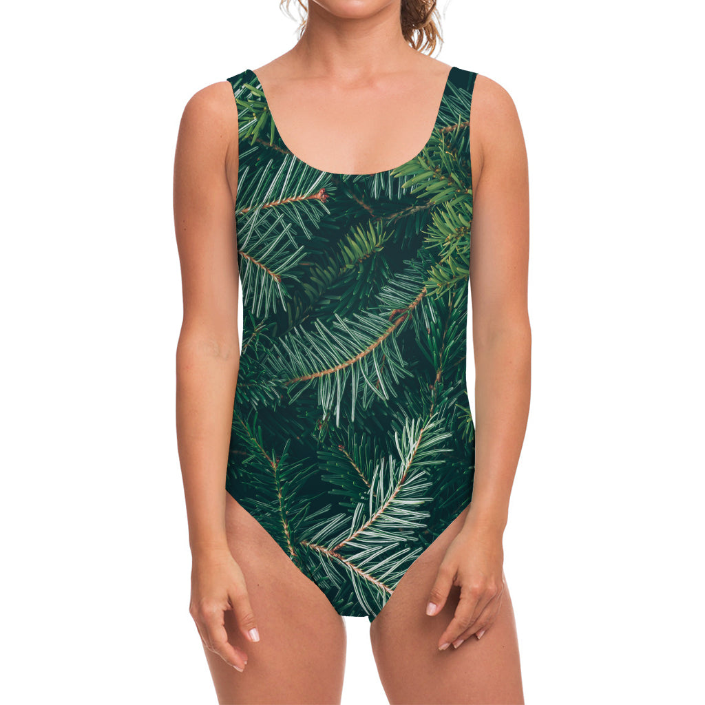 Christmas Tree Print One Piece Swimsuit