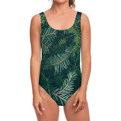 Christmas Tree Print One Piece Swimsuit