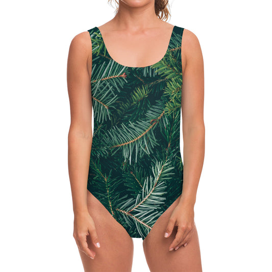 Christmas Tree Print One Piece Swimsuit