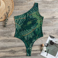 Christmas Tree Print One Shoulder Bodysuit