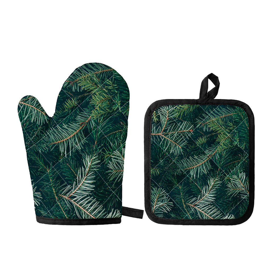 Christmas Tree Print Oven Mitt And Pot Holder Set