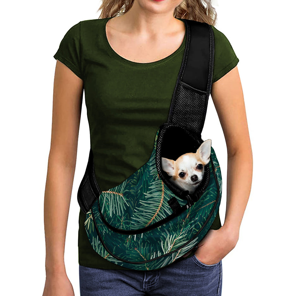 Christmas Tree Print Pet Sling Carrier