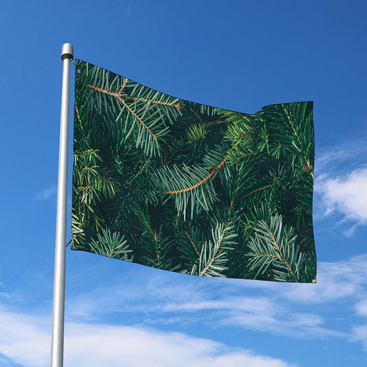 Christmas Tree Print Polyester Flag