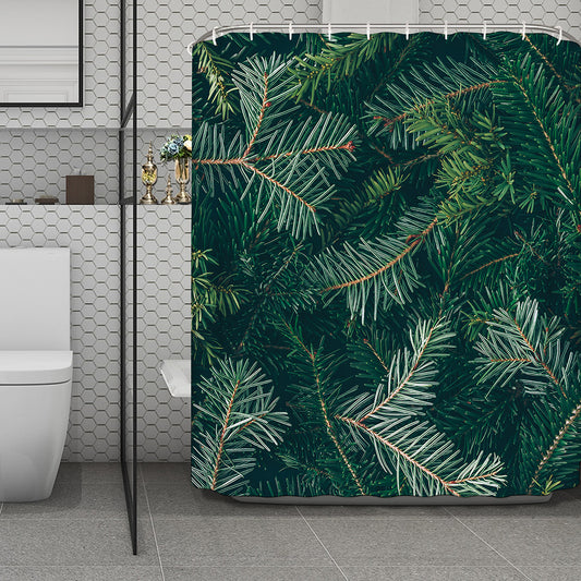 Christmas Tree Print Polyester Shower Curtain