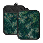 Christmas Tree Print Pot Holders With Pocket