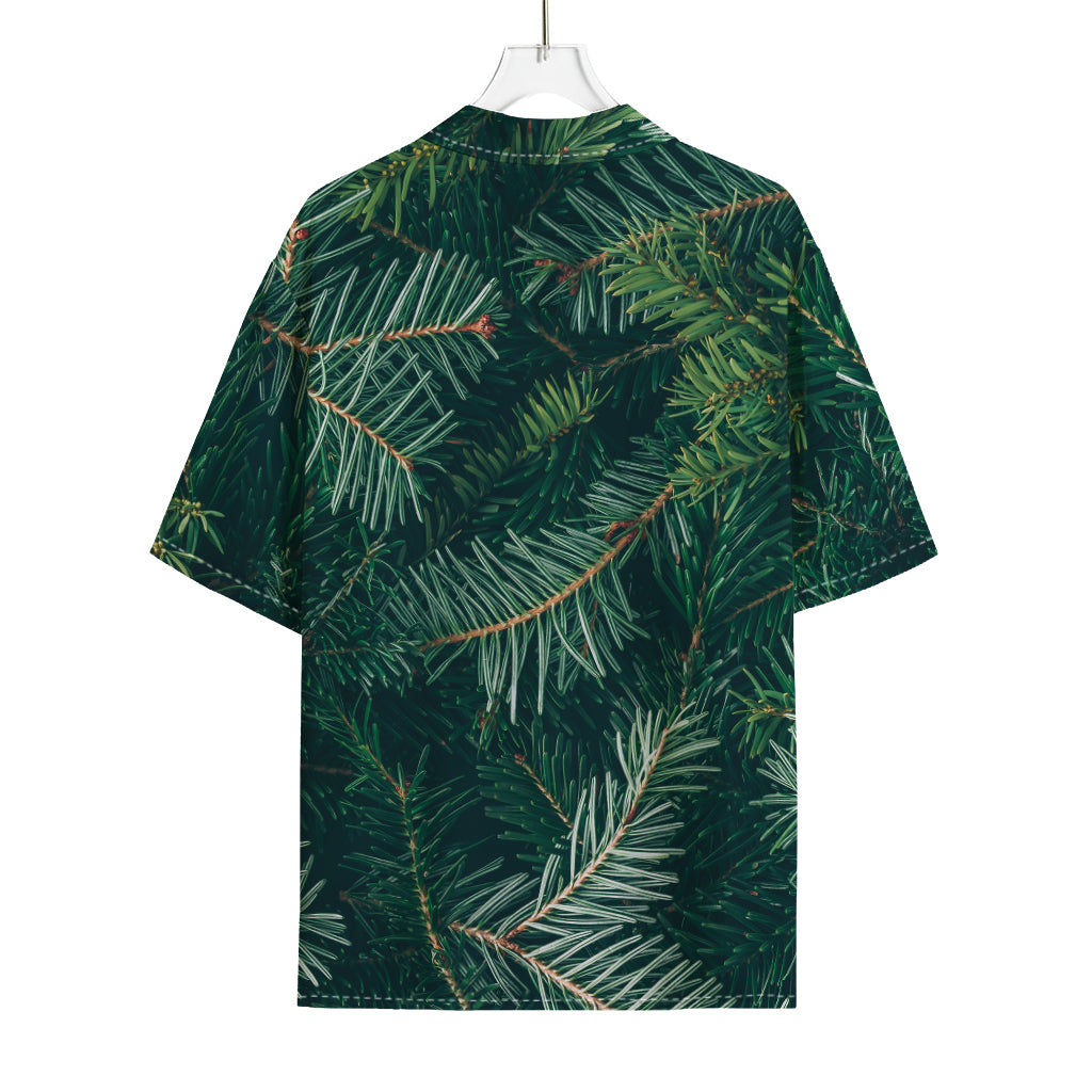 Christmas Tree Print Rayon Hawaiian Shirt