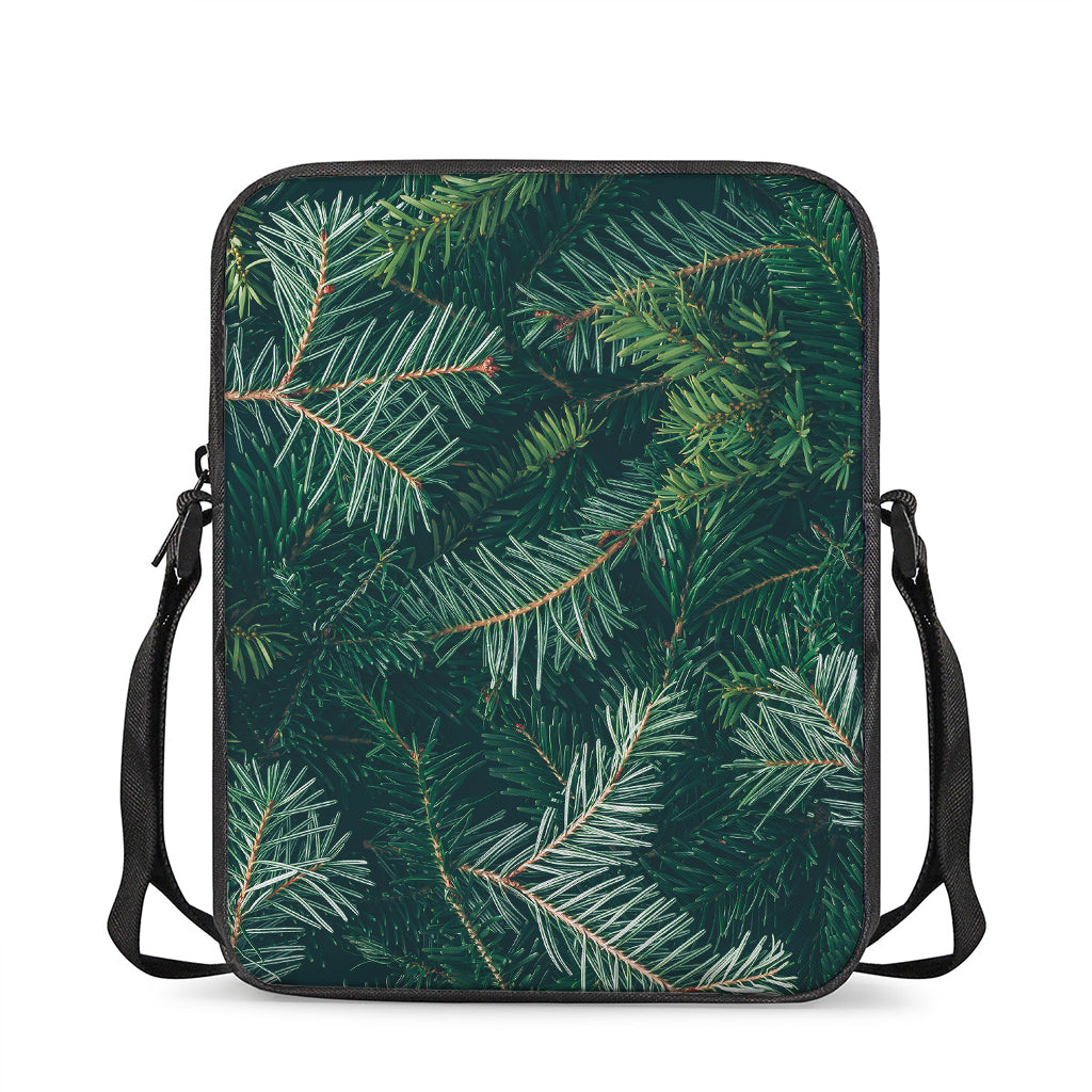 Christmas Tree Print Rectangular Crossbody Bag