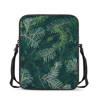 Christmas Tree Print Rectangular Crossbody Bag