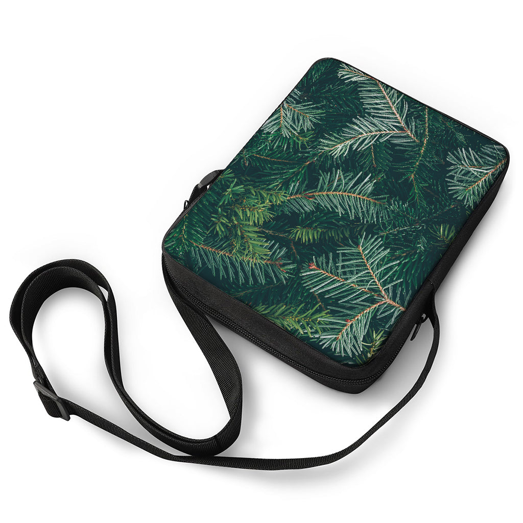 Christmas Tree Print Rectangular Crossbody Bag