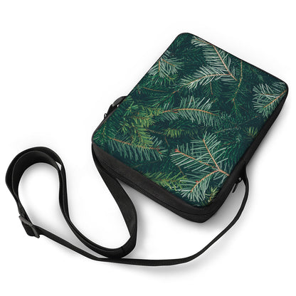 Christmas Tree Print Rectangular Crossbody Bag