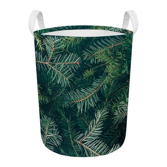 Christmas Tree Print Round Laundry Basket