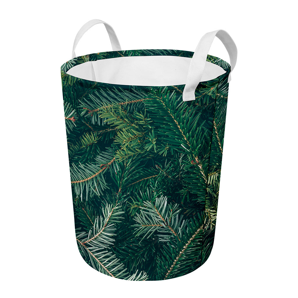 Christmas Tree Print Round Laundry Basket