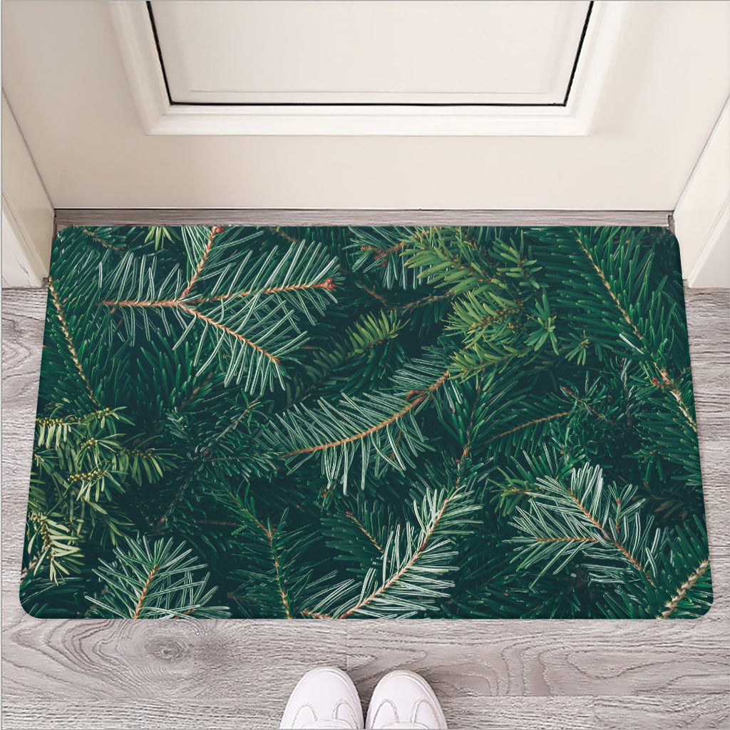 Christmas Tree Print Rubber Doormat