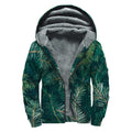 Christmas Tree Print Sherpa Lined Zip Up Hoodie