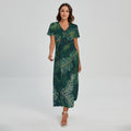 Christmas Tree Print Short Sleeve Maxi Dress