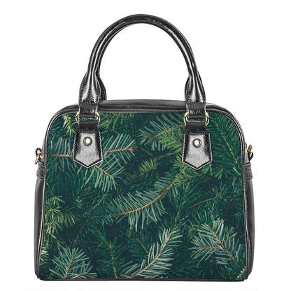 Christmas Tree Print Shoulder Handbag