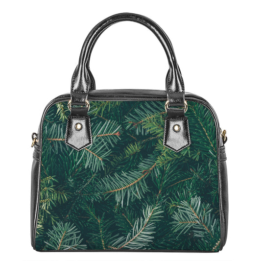Christmas Tree Print Shoulder Handbag
