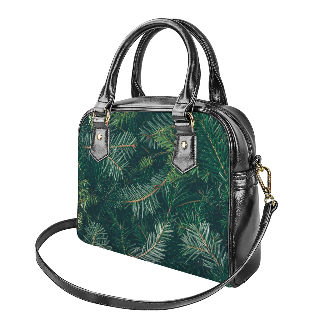Christmas Tree Print Shoulder Handbag