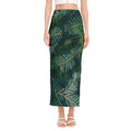 Christmas Tree Print Side Slit Maxi Skirt
