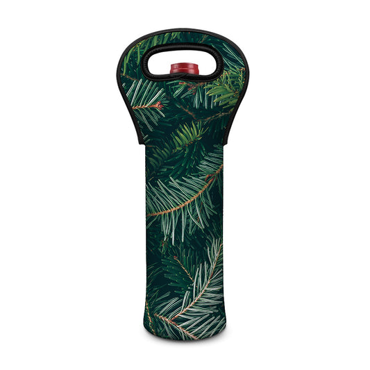 Christmas Tree Print Single Neoprene Wine Tote