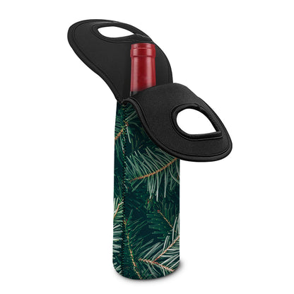 Christmas Tree Print Single Neoprene Wine Tote