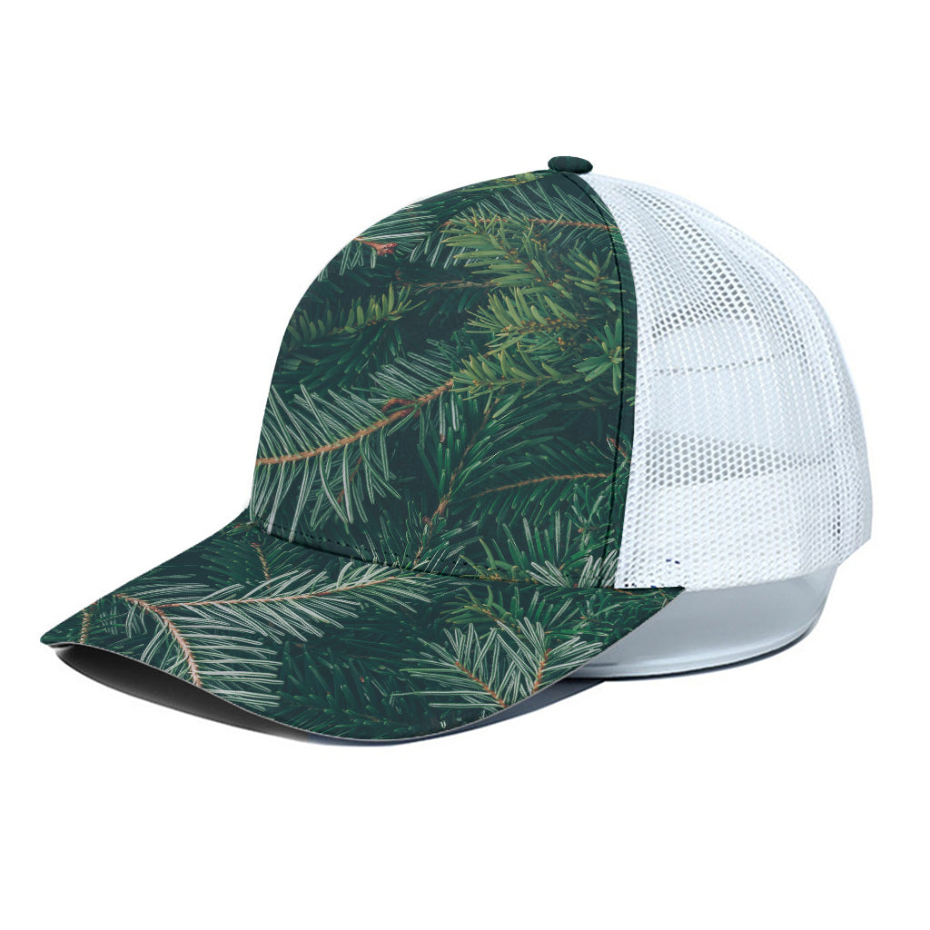 Christmas Tree Print White Mesh Trucker Cap