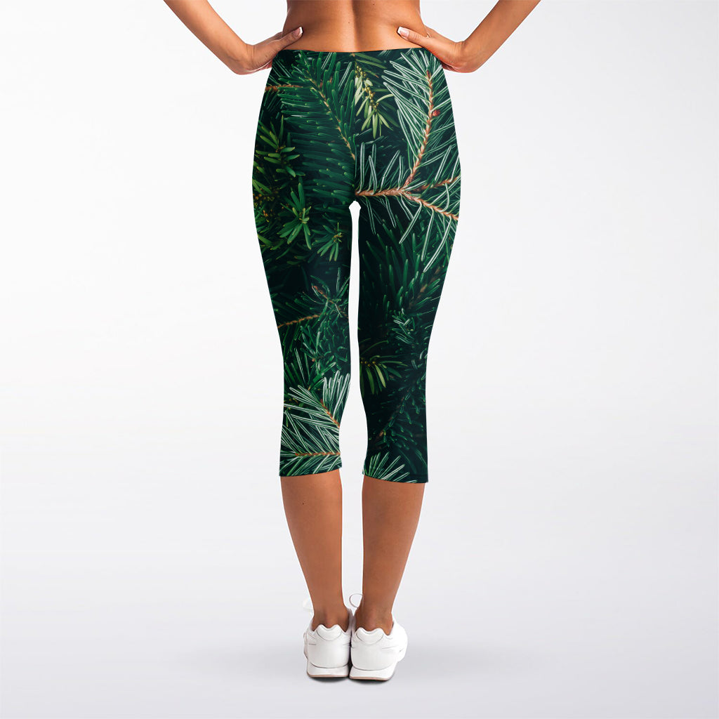 Christmas Tree Print Women's Capri Leggings
