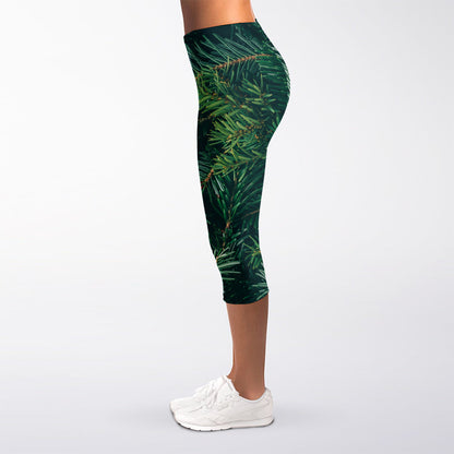 Christmas Tree Print Women's Capri Leggings
