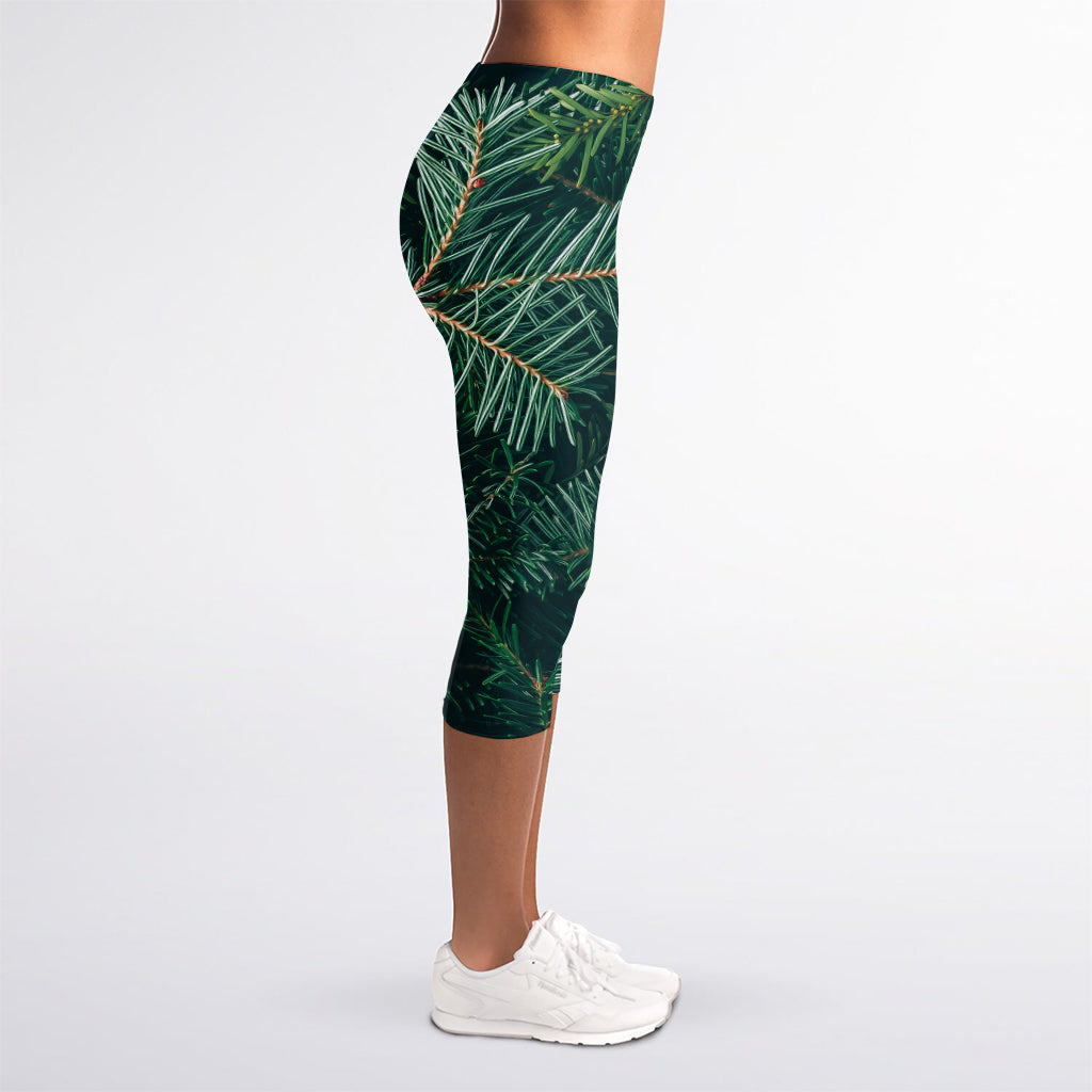 Christmas Tree Print Women's Capri Leggings