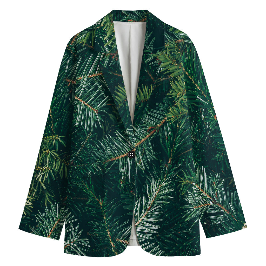 Christmas Tree Print Women's Cotton Blazer