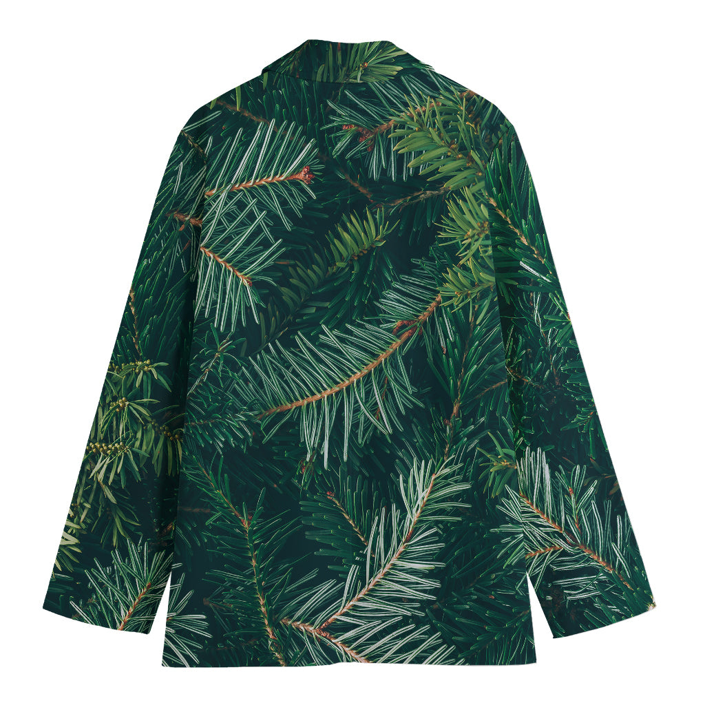Christmas Tree Print Women's Cotton Blazer