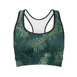 Christmas Tree Print Women's Sports Bra