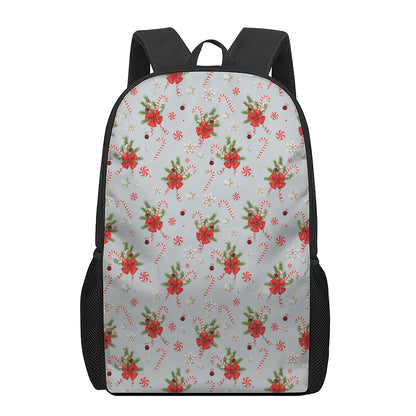 Christmas Winter Holiday Pattern Print 17 Inch Backpack