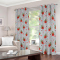 Christmas Winter Holiday Pattern Print Dimout Grommet Curtains