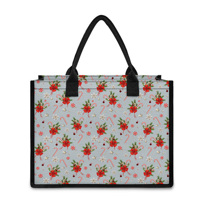 Christmas Winter Holiday Pattern Print Canvas Tote Bag