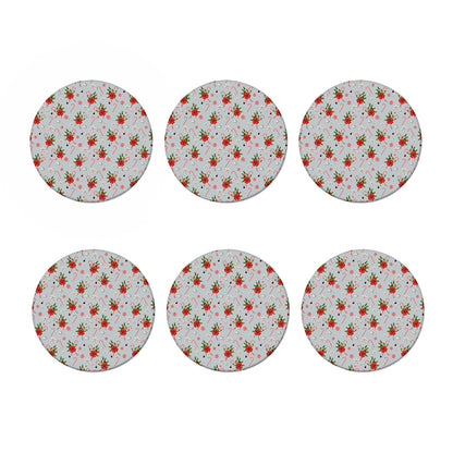 Christmas Winter Holiday Pattern Print Coaster Set