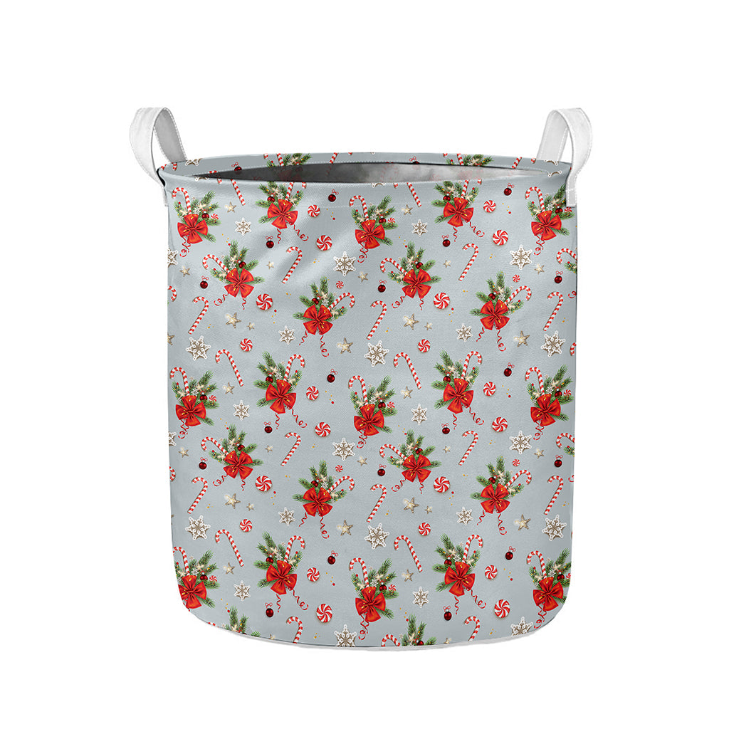 Christmas Winter Holiday Pattern Print Collapsible Laundry Basket