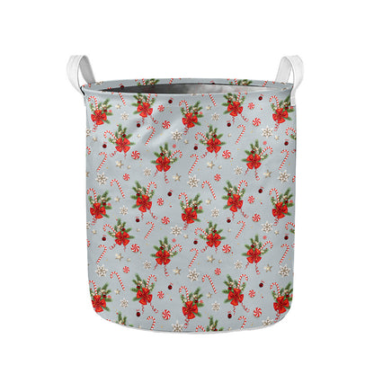 Christmas Winter Holiday Pattern Print Collapsible Laundry Basket