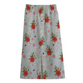 Christmas Winter Holiday Pattern Print Cotton Front Slit Maxi Skirt