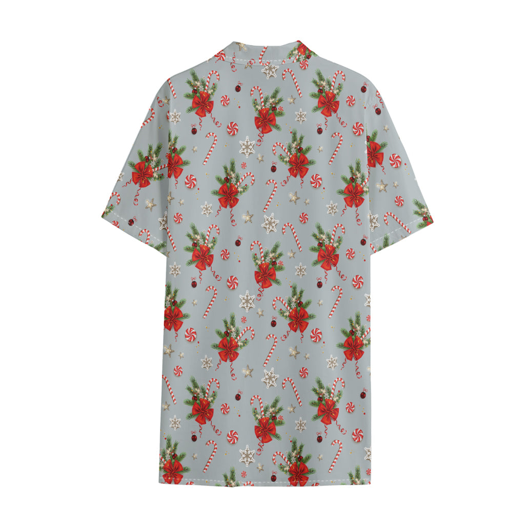 Christmas Winter Holiday Pattern Print Cotton Hawaiian Shirt