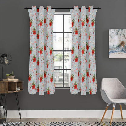 Christmas Winter Holiday Pattern Print Curtain