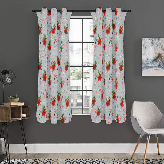 Christmas Winter Holiday Pattern Print Curtain