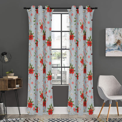 Christmas Winter Holiday Pattern Print Curtain